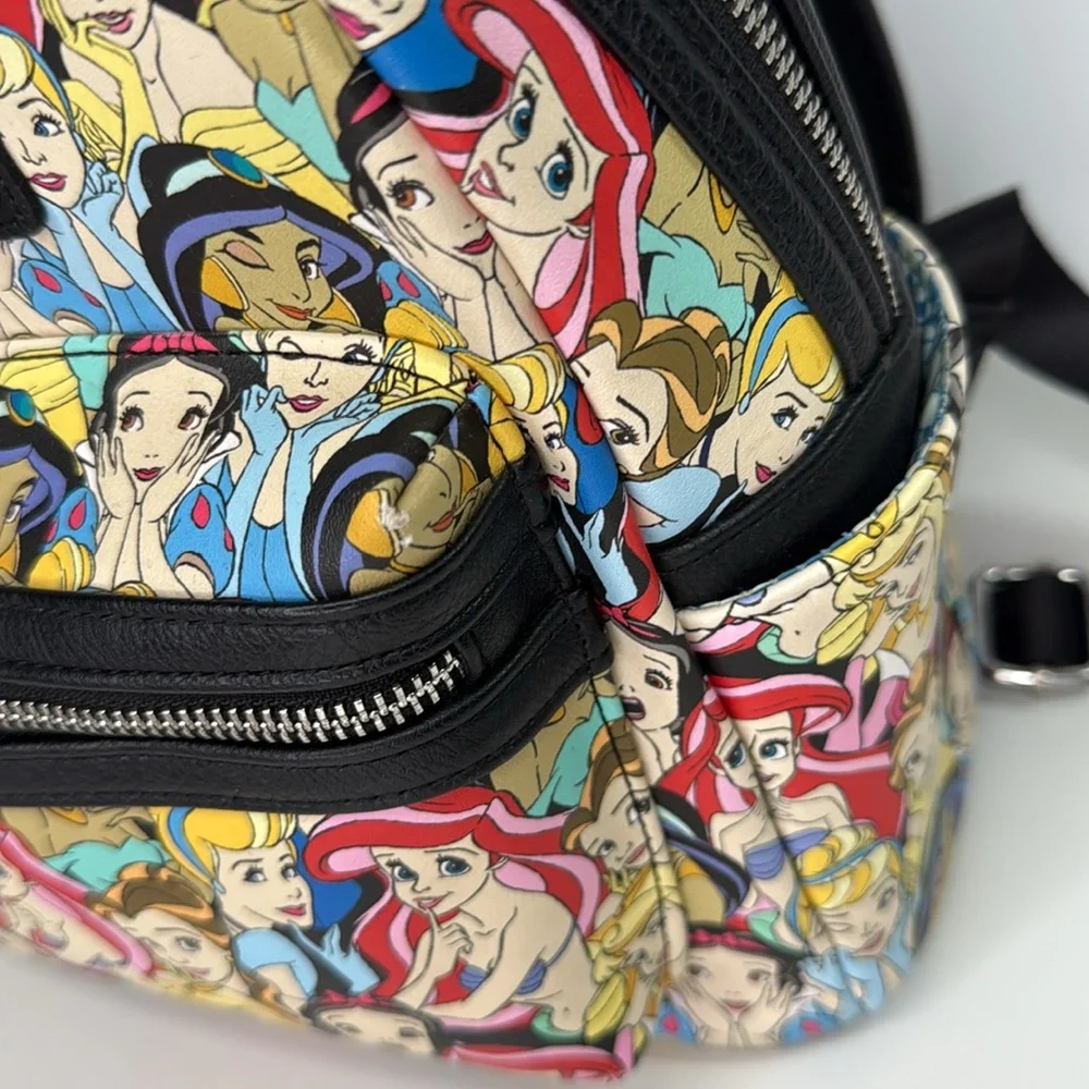 Loungefly Disney RARE Princesses Cinderella, Jasmine, Snow White, Mini Backpack